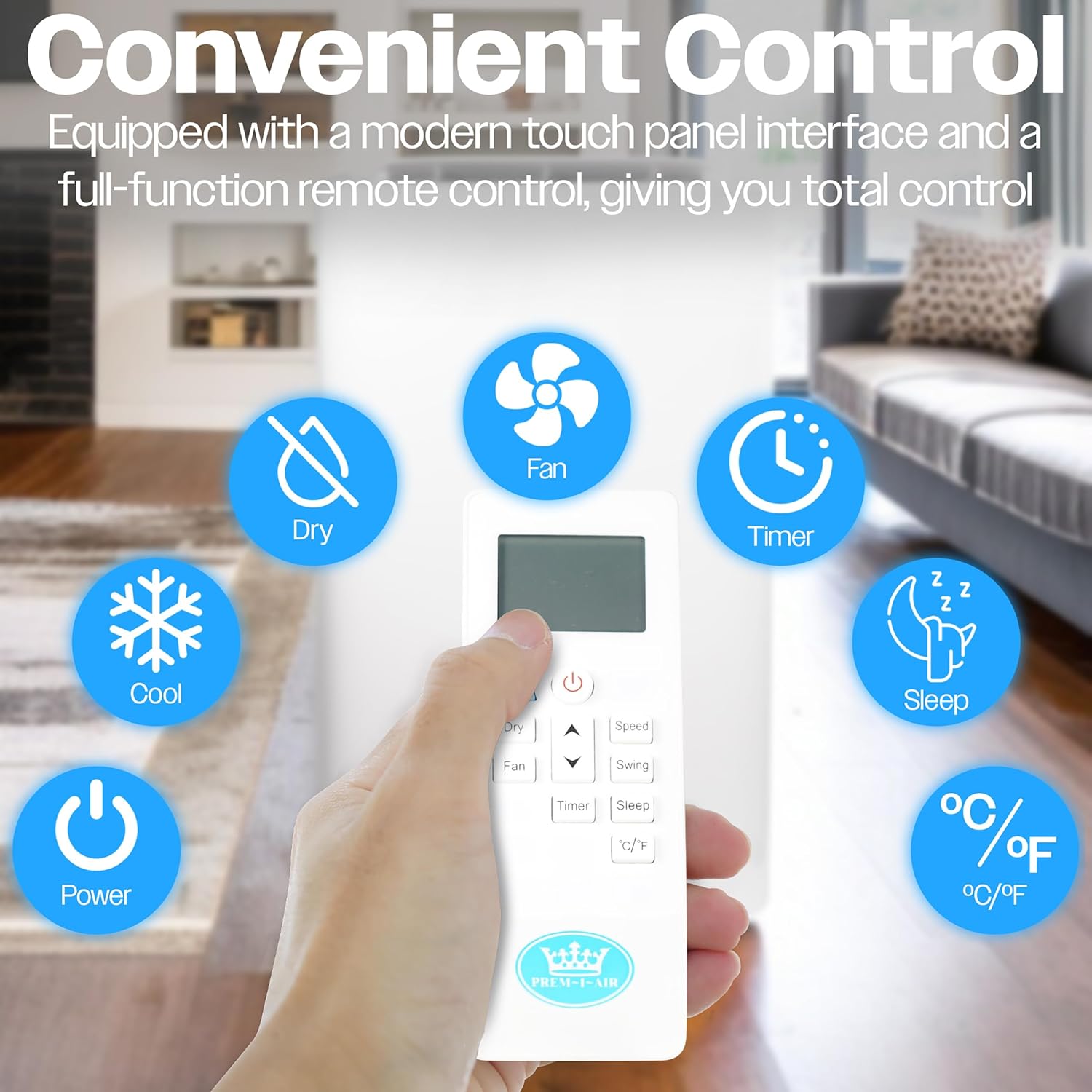 Premiair 12,000BTU Portable Air Conditioner with Remote Control, Window Kit and Dust Cover - EH1924